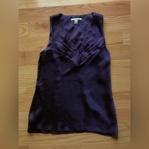 Purple satin top Banana Republic v-neck sz 2 small